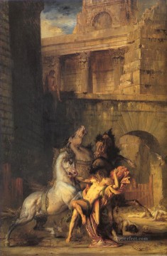  Symbolism Oil Painting - Diomedes Devoured by his Horses Symbolism biblical mythological Gustave Moreau